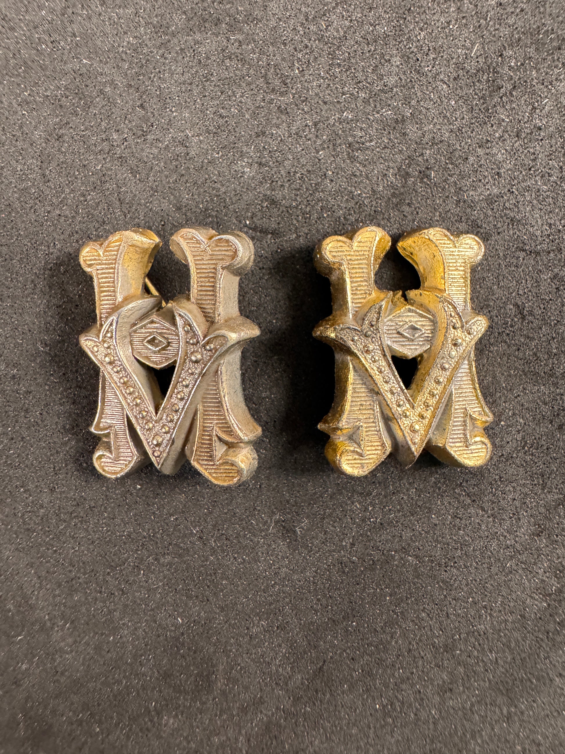Photo 1 of WW2 German Administrative Officer's Shoulder Board Cyphers (Pair) - collectible militaria item