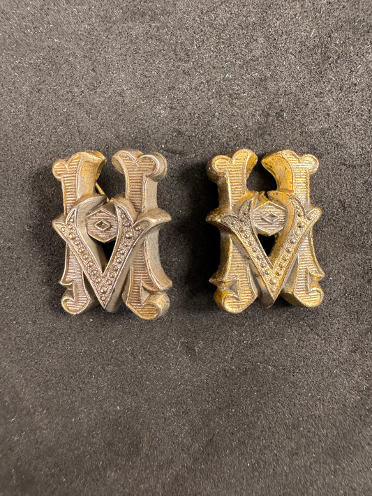 Photo 1 of WW2 German Administrative Officer's Shoulder Board Cyphers (Pair) - collectible militaria item