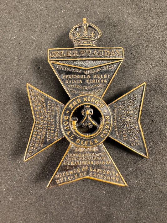WW2 British King's Royal Rifle Corps Cap Badge