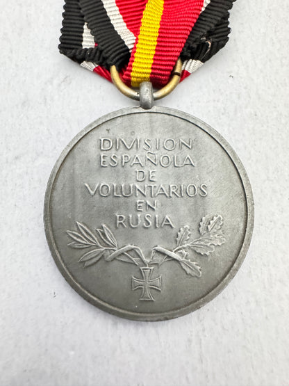 WW2 German Spanish Blue Division Medal – Deschler & Sohn “1” Maker Mark