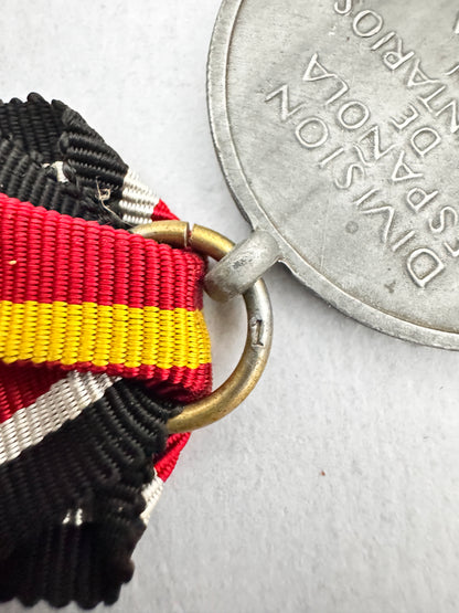 WW2 German Spanish Blue Division Medal – Deschler & Sohn “1” Maker Mark