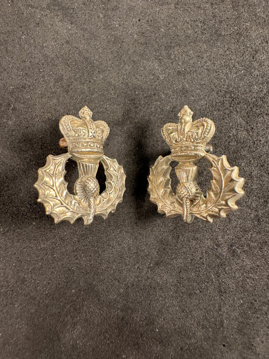 Photo 1 of Victorian British Army Cameron Highlanders Collar Badges (Pair) - collectible militaria item