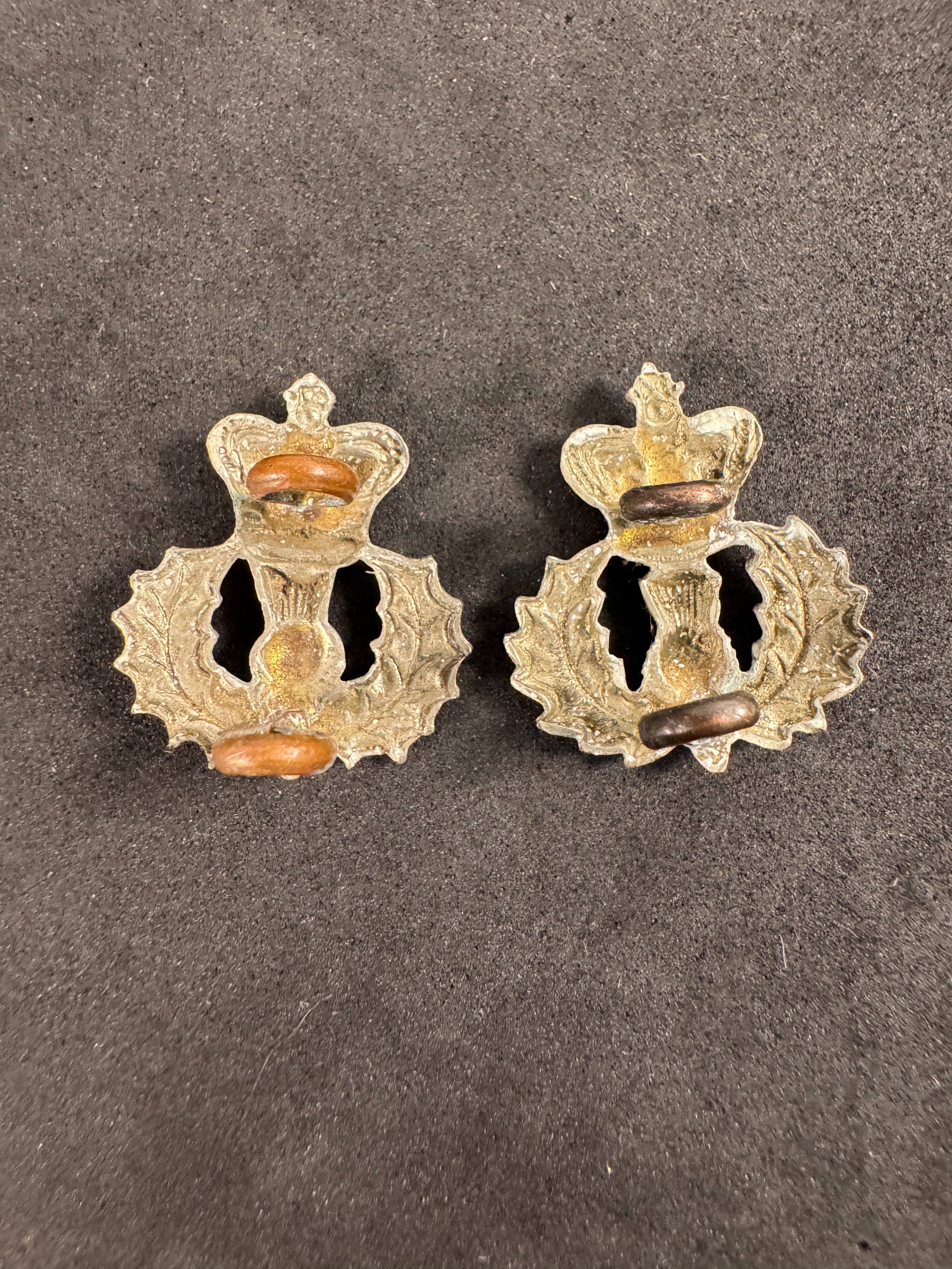 Photo 2 of Victorian British Army Cameron Highlanders Collar Badges (Pair) - collectible militaria item