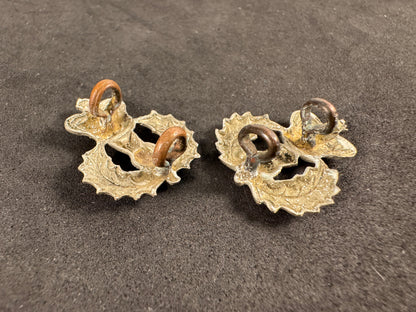 Photo 3 of Victorian British Army Cameron Highlanders Collar Badges (Pair) - collectible militaria item