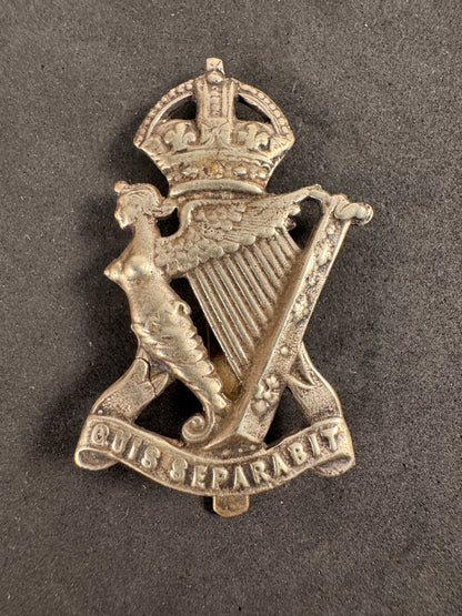 Photo 1 of WW2 British Army Royal Ulster Rifles Cap Badge - overseas pagri badge - collectible militaria item