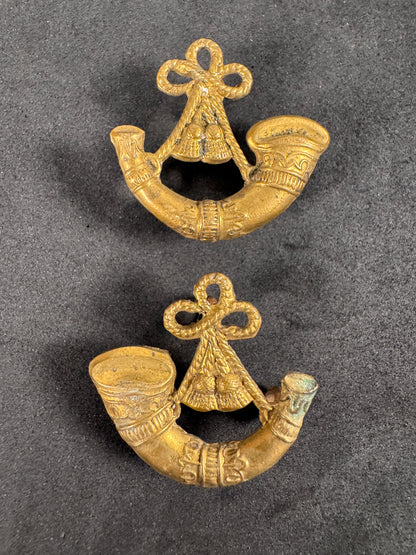 Photo 1 of WW2 British Army Oxfordshire & Buckinghamshire Light Infantry Collar Badges (Pair) - collectible militaria it