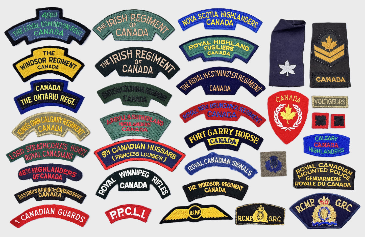 Lot of Canadian Army Cloth Shoulder Titles