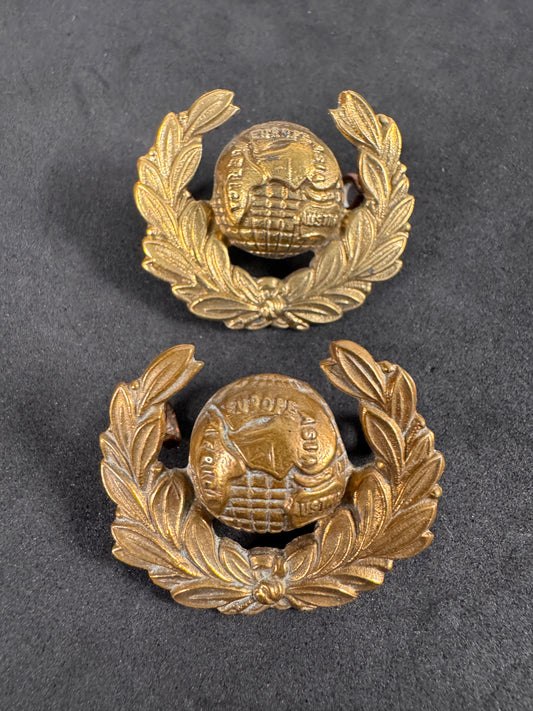Photo 1 of WW2 British Royal Marine Corps Collar Badges (Pair) - collectible militaria item