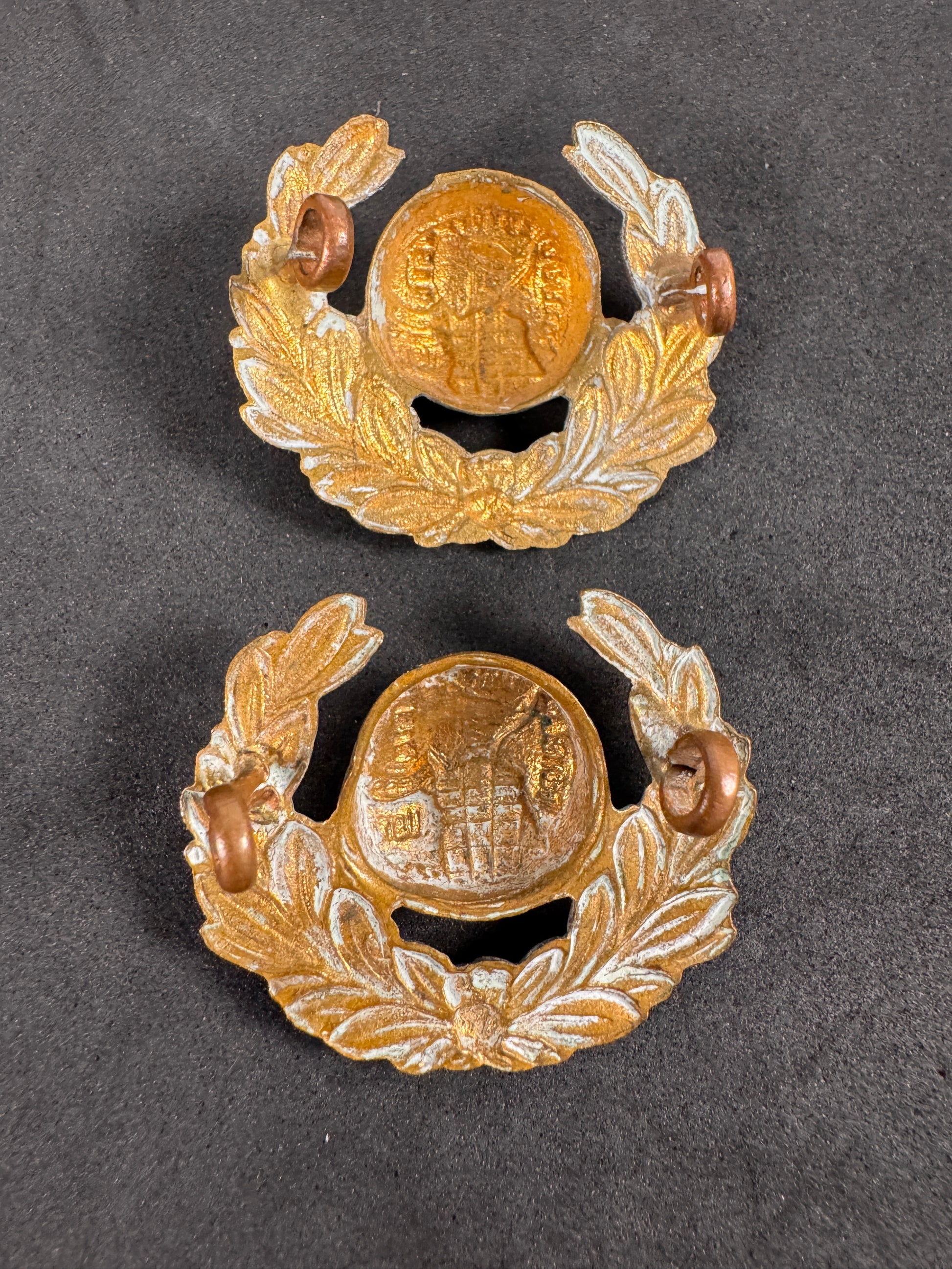 Photo 2 of WW2 British Royal Marine Corps Collar Badges (Pair) - collectible militaria item