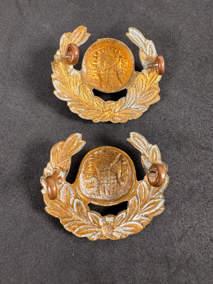 Photo 2 of WW2 British Royal Marine Corps Collar Badges (Pair) - collectible militaria item