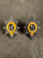 Photo 1 of WW2 British Army Worcestershire Regiment Officer's Silver/Gilt Cap Badges (Pair) - collectible militaria item