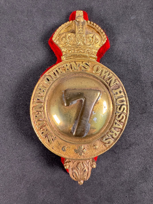 Photo 1 of 7th Queen’s Own Hussars Cavalry Bit Boss Badge - Original British Horse Harness Insignia - collectible milita