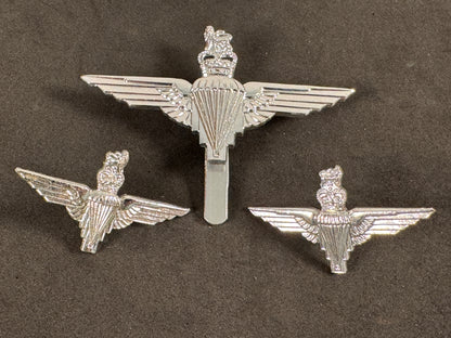 Photo 2 of British Army Parachute Regiment Cap & Collar Badge Set - collectible militaria item