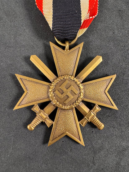 Photo 3 of WW2 German War Merit Cross 2nd Class with Swords - Maker Mark 95 - collectible militaria item