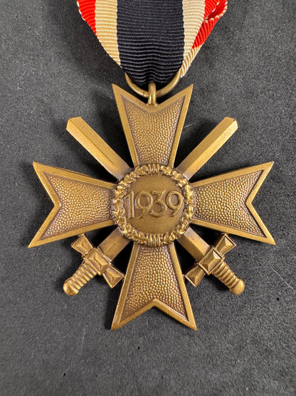 Photo 4 of WW2 German War Merit Cross 2nd Class with Swords - Maker Mark 95 - collectible militaria item