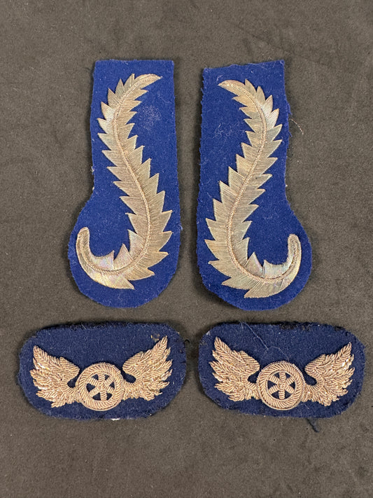 German Reichsbahn Collar Tabs & Winged Wheel Insignia Set (Interwar, Dotzler Nürnberg)