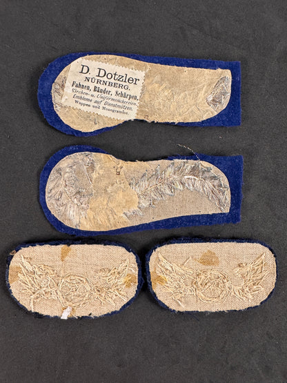 Photo 4 of German Reichsbahn Collar Tabs & Winged Wheel Insignia Set (Interwar, Dotzler Nürnberg) - collectible militari