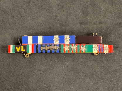 Photo 1 of WW2 Italian Army Medal Ribbon Bar - Valor Awards & Africa Campaign (VL & Fascio Devices) - collectible milita