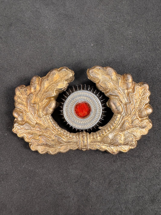 Photo 1 of WW2 German Army EM/NCO Visor Cap Wreath Cockade Badge - collectible militaria item