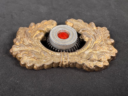 Photo 2 of WW2 German Army EM/NCO Visor Cap Wreath Cockade Badge - collectible militaria item