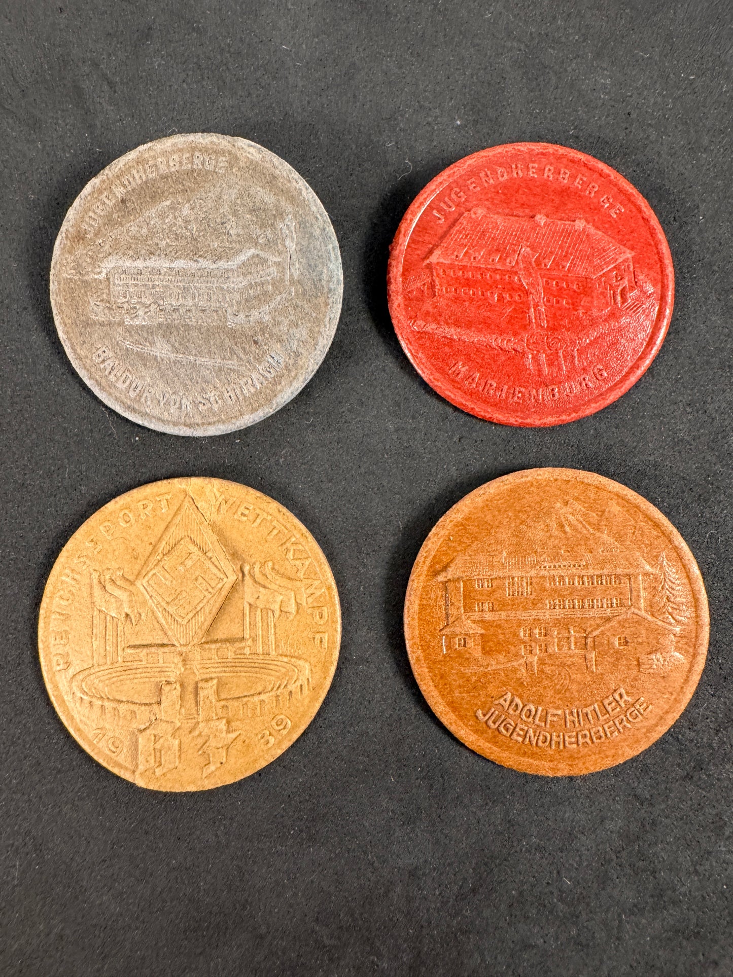 Photo 2 of WW2 German HJ Youth Hostel & Sports Tinnie Event Badges - collectible militaria item
