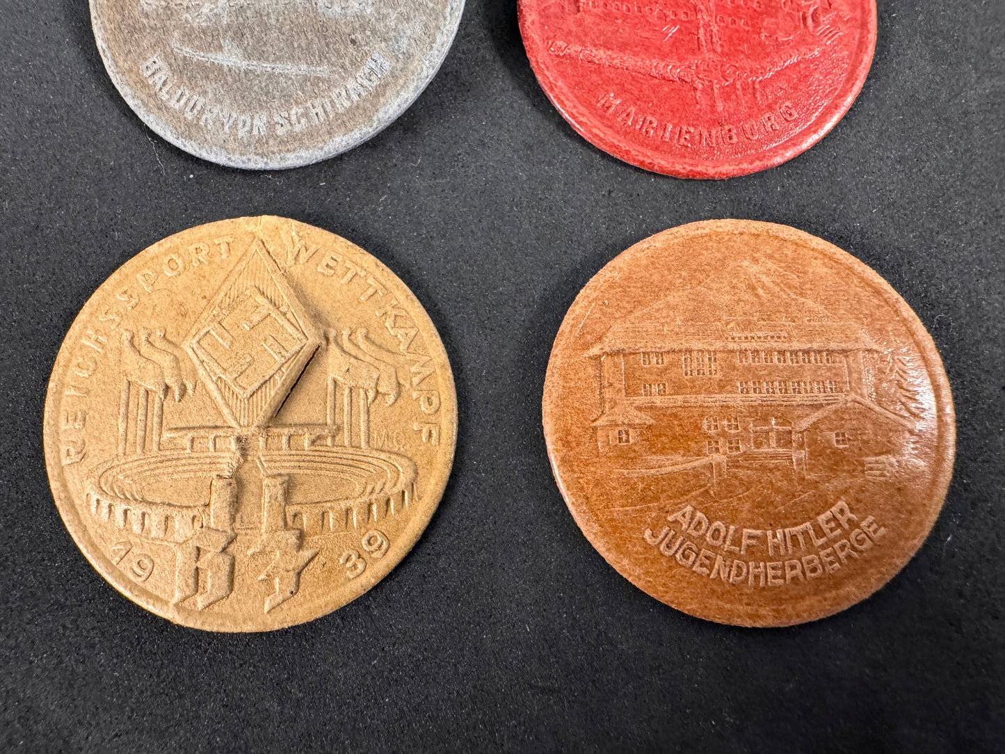 Photo 3 of WW2 German HJ Youth Hostel & Sports Tinnie Event Badges - collectible militaria item