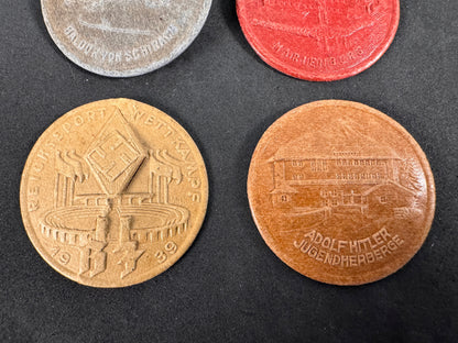 Photo 3 of WW2 German HJ Youth Hostel & Sports Tinnie Event Badges - collectible militaria item
