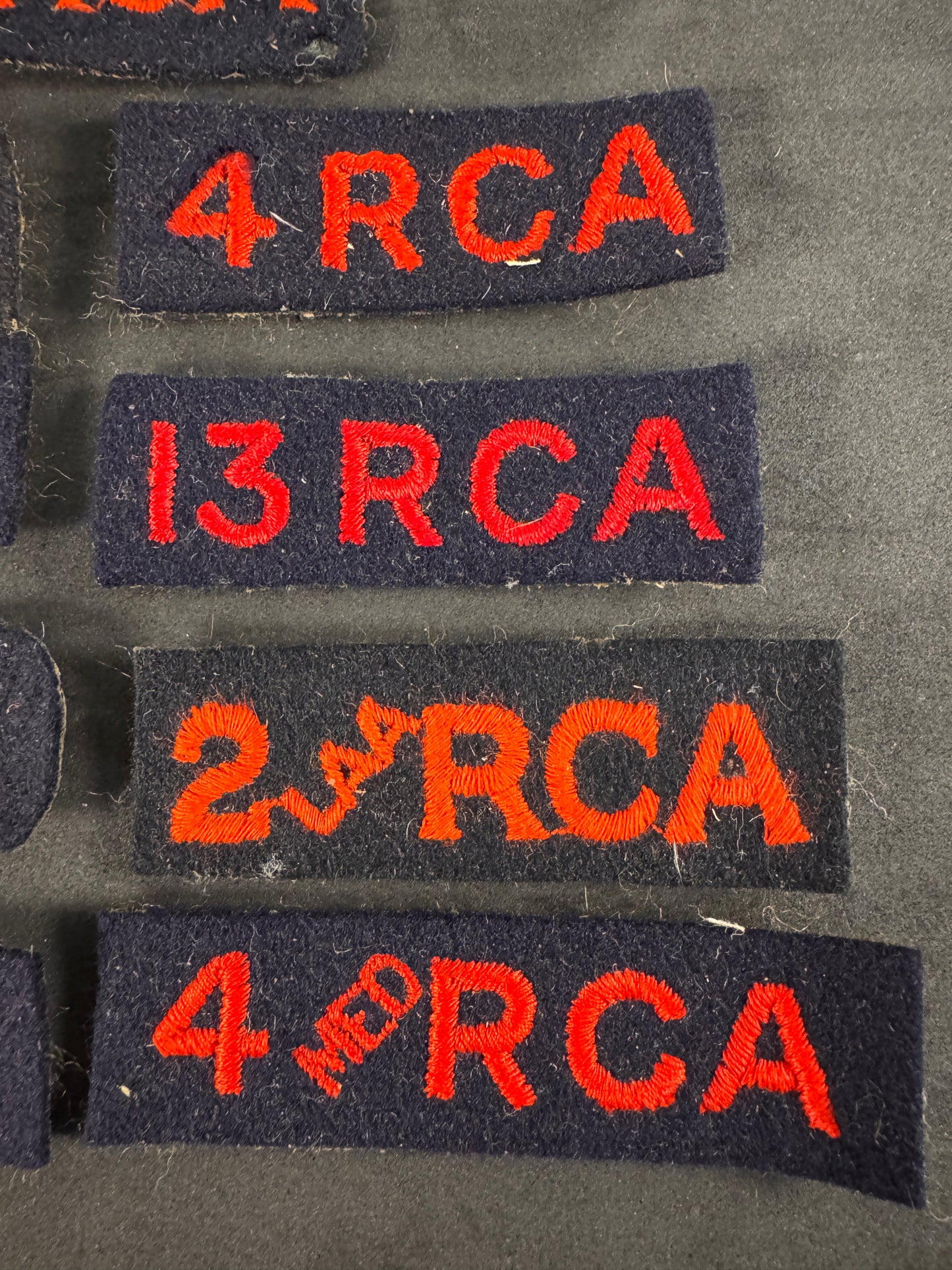 Photo 4 of WW2 Royal Canadian Artillery (RCA) Cloth Shoulder Titles - Collection - collectible militaria item