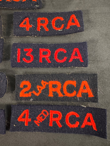 Photo 4 of WW2 Royal Canadian Artillery (RCA) Cloth Shoulder Titles - Collection - collectible militaria item