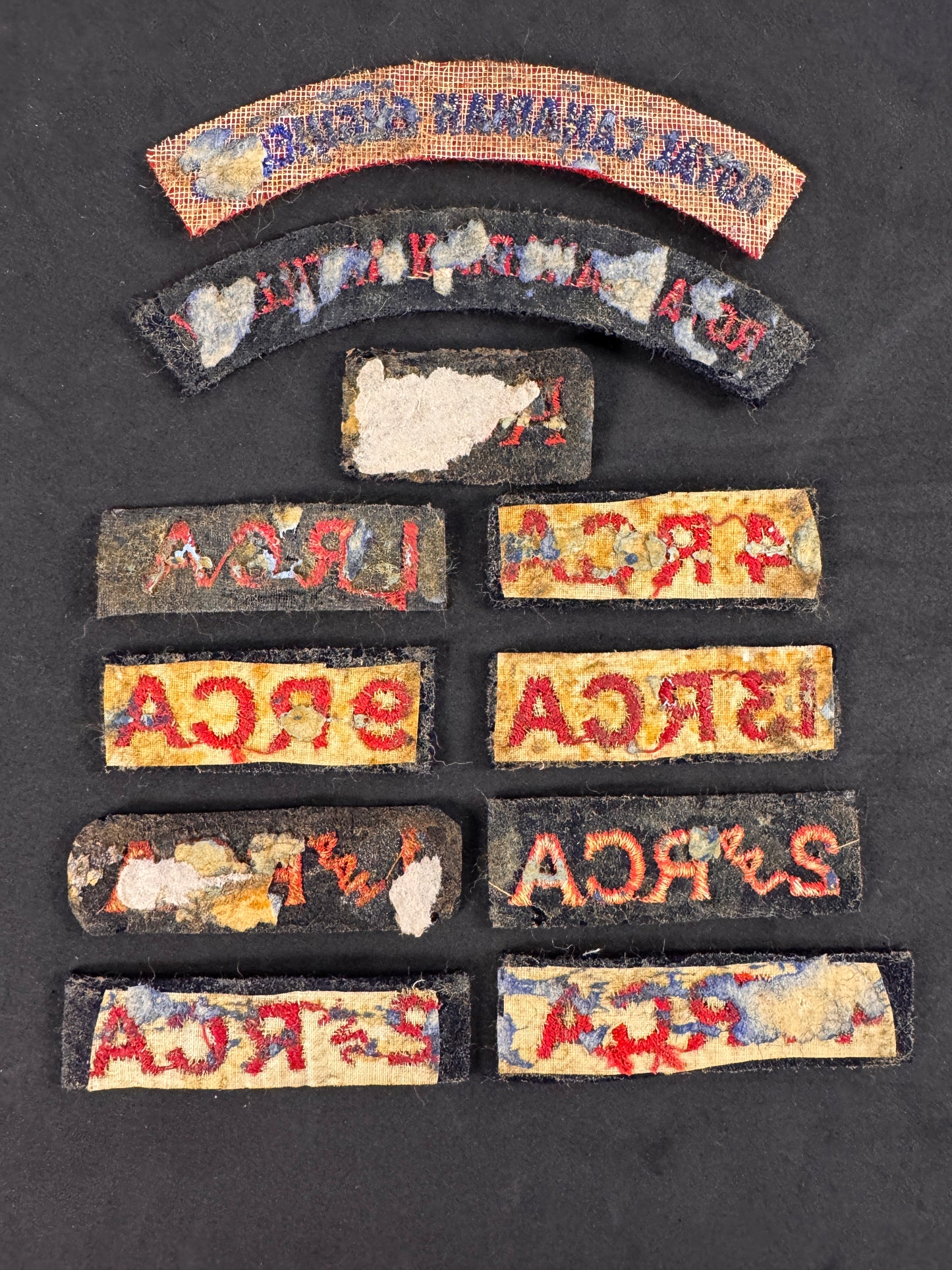 Photo 5 of WW2 Royal Canadian Artillery (RCA) Cloth Shoulder Titles - Collection - collectible militaria item