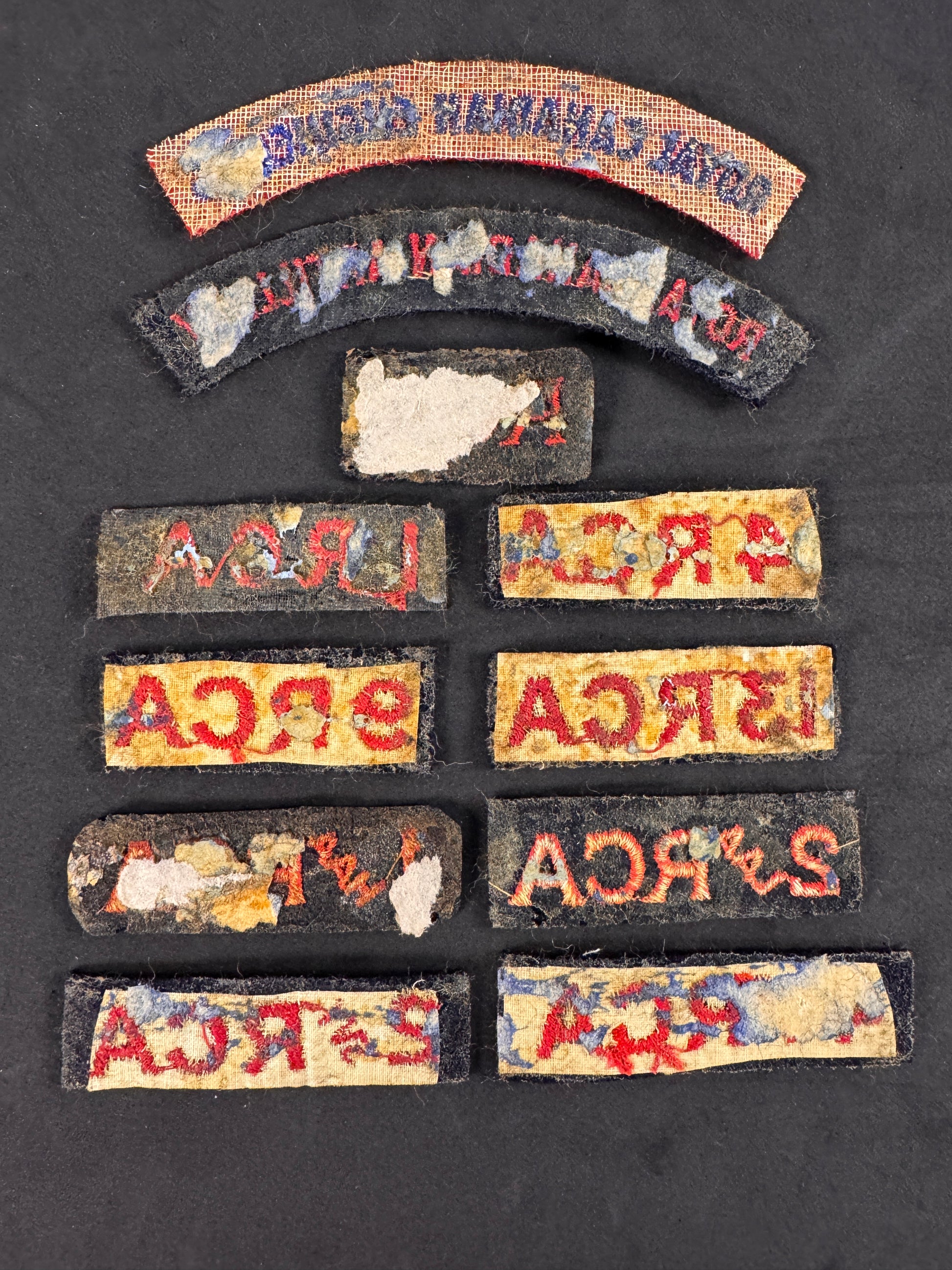 Photo 5 of WW2 Royal Canadian Artillery (RCA) Cloth Shoulder Titles - Collection - collectible militaria item