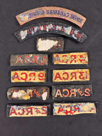Photo 5 of WW2 Royal Canadian Artillery (RCA) Cloth Shoulder Titles - Collection - collectible militaria item