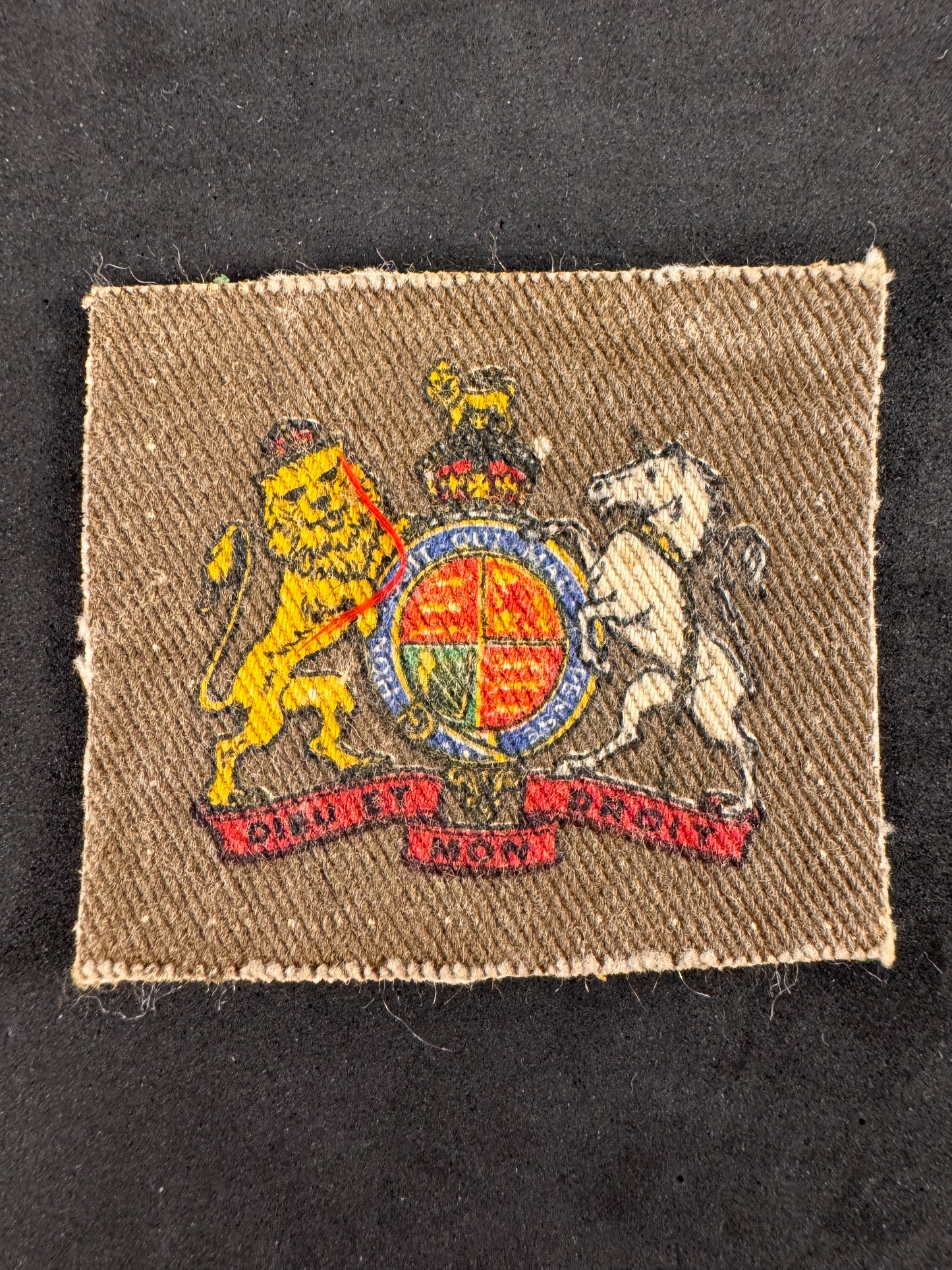Photo 1 of WW2 British Army Warrant Officer 1st Class (WO1) Printed Rank Badge - collectible militaria item
