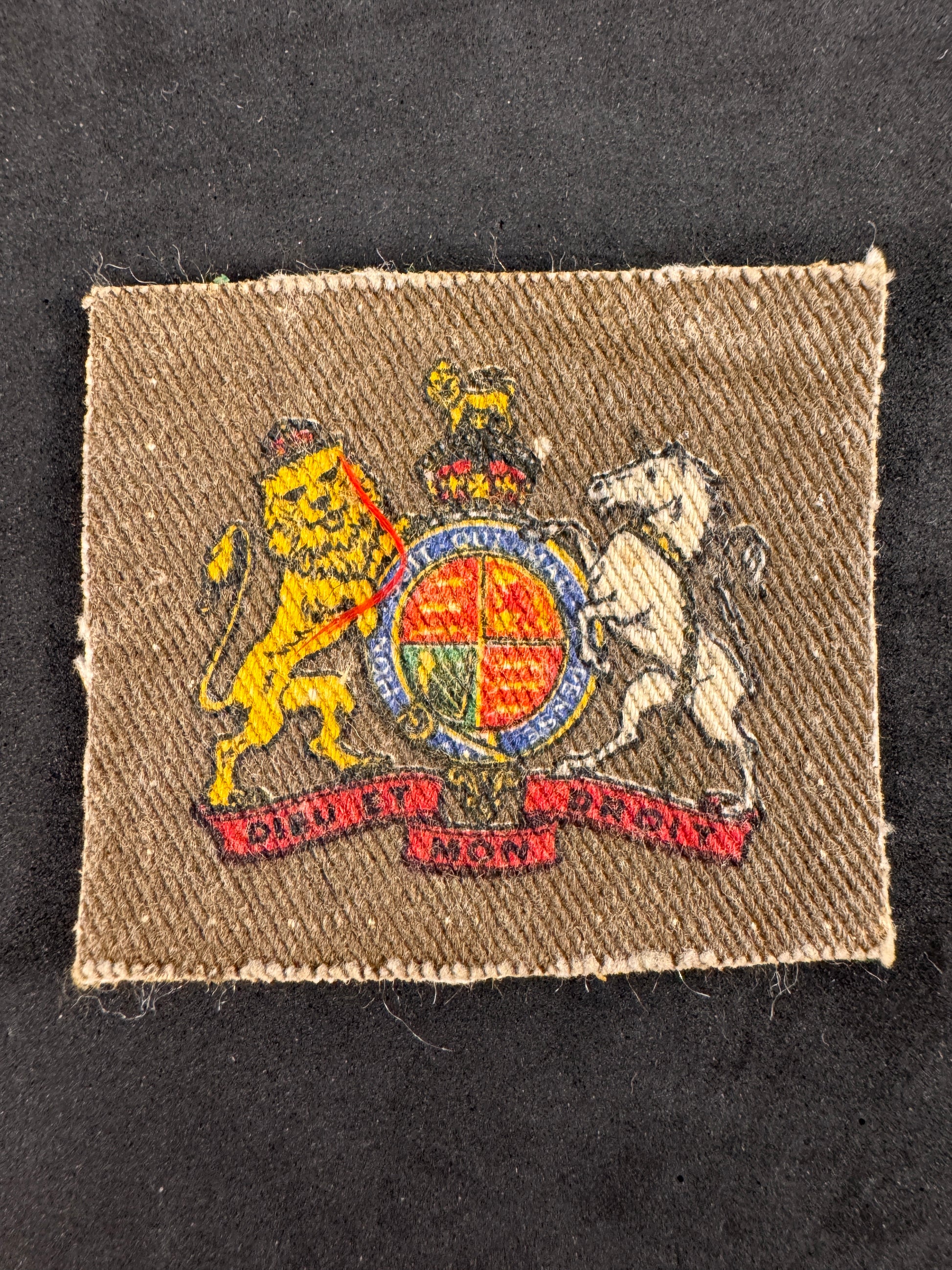 Photo 1 of WW2 British Army Warrant Officer 1st Class (WO1) Printed Rank Badge - collectible militaria item