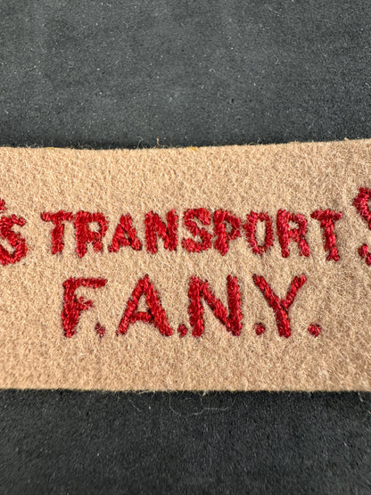 Photo 2 of WW2 British Women's Transport Service F.A.N.Y. Cloth Shoulder Title - collectible militaria item
