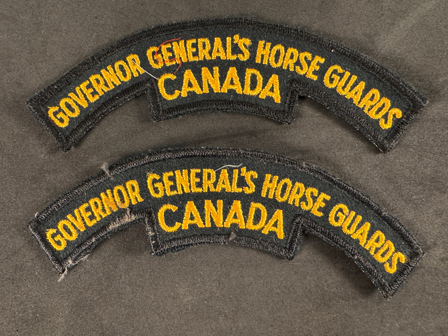 Photo 1 of Canadian Army Governor General’s Horse Guards (GGHG) Shoulder Titles - collectible militaria item