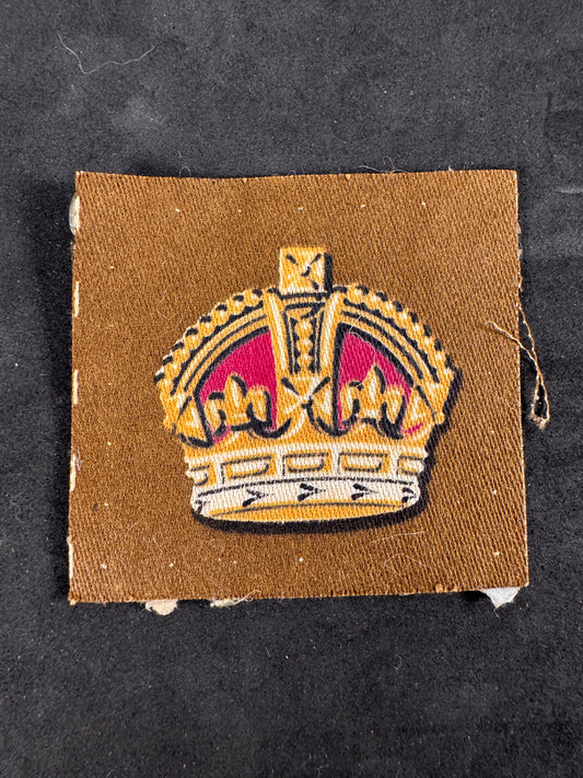 Photo 1 of WW2 British Army Warrant Officer 3rd Class Printed Rank Badge - collectible militaria item