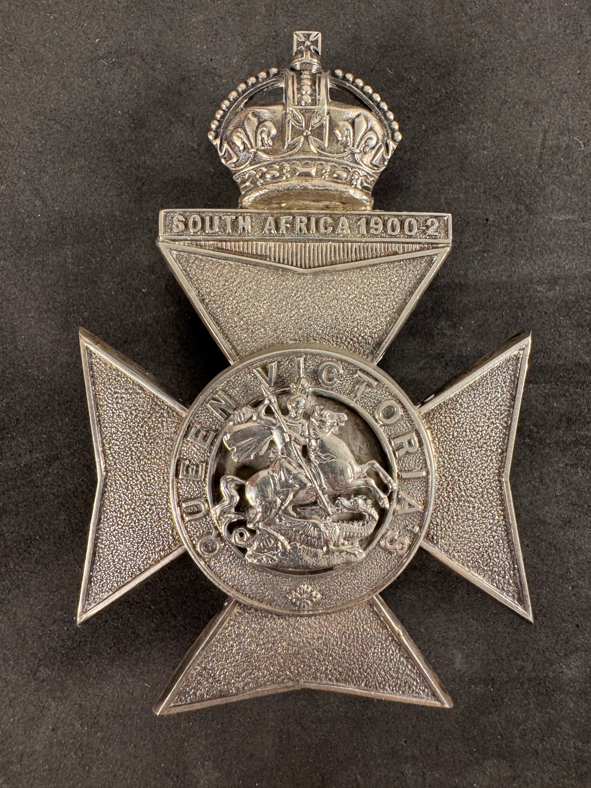 Photo 1 of Edwardian British Officer’s Belt Plate Badge - Queen Victoria’s Rifles - Hobson & Sons - collectible militari