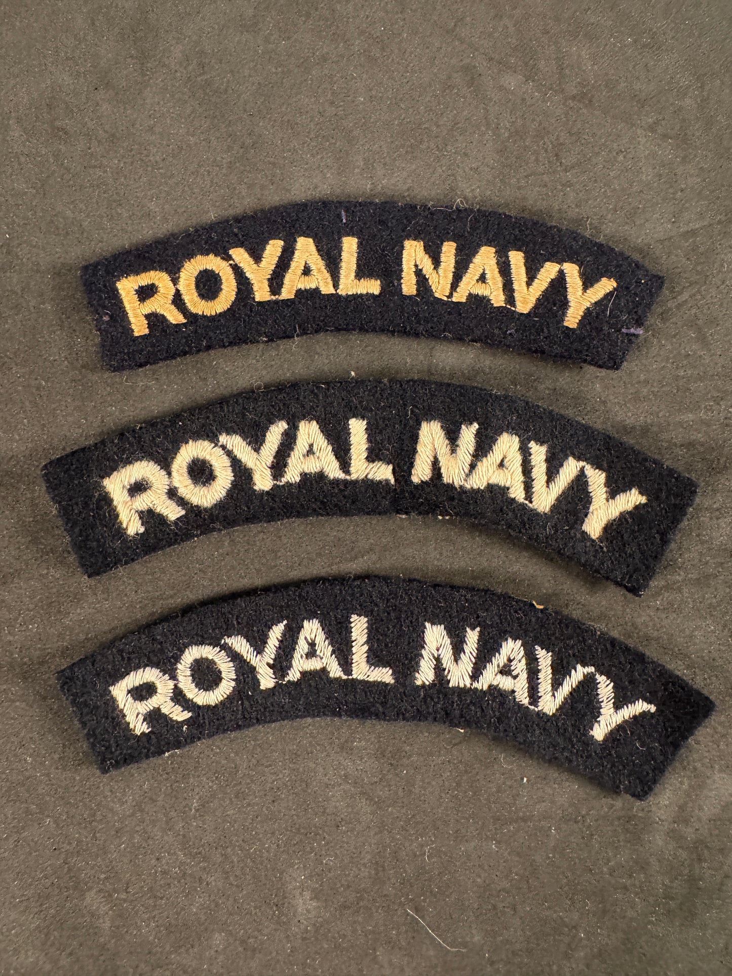Photo 1 of British Royal Navy Embroidered Shoulder Titles - collectible militaria item