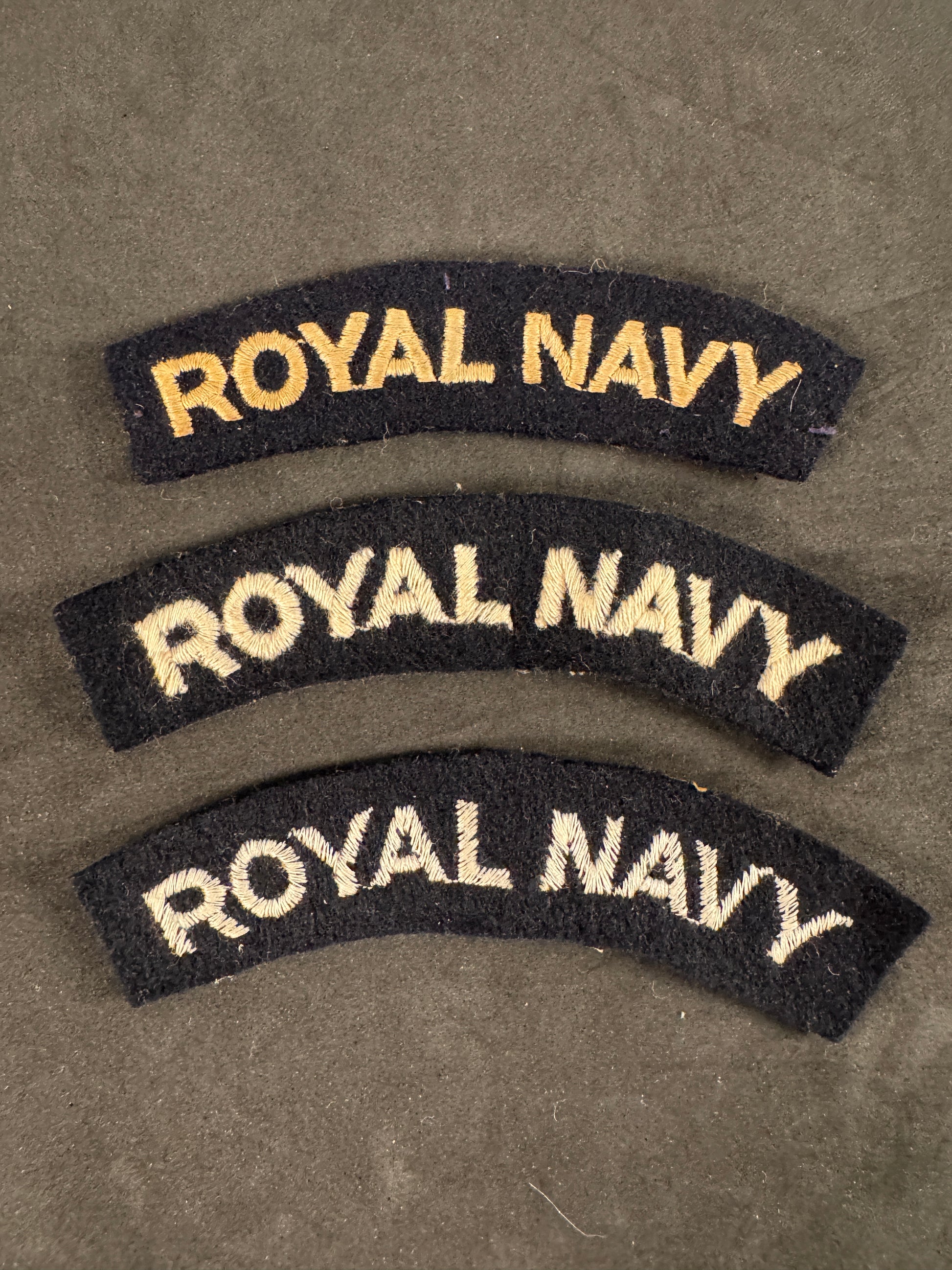 Photo 1 of British Royal Navy Embroidered Shoulder Titles - collectible militaria item