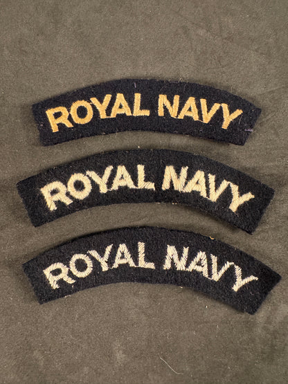 Photo 1 of British Royal Navy Embroidered Shoulder Titles - collectible militaria item