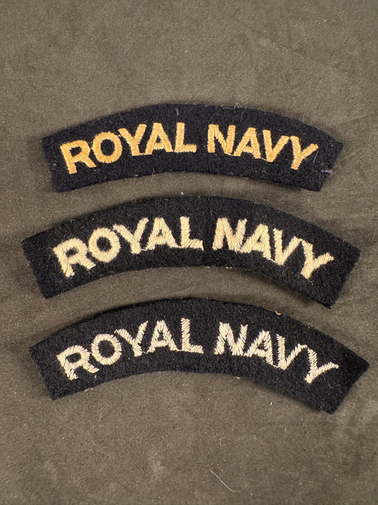 Photo 1 of British Royal Navy Embroidered Shoulder Titles - collectible militaria item