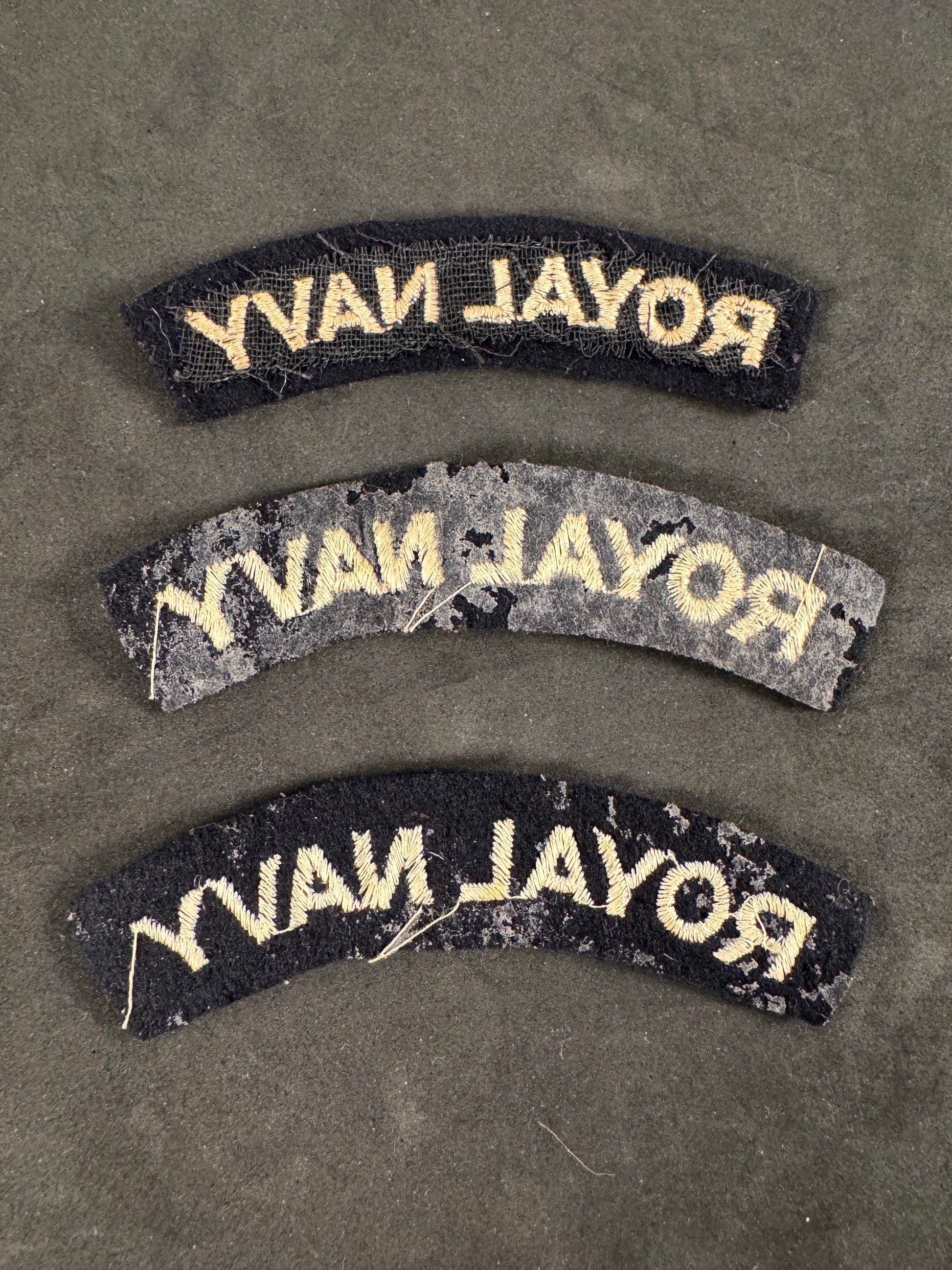 Photo 2 of British Royal Navy Embroidered Shoulder Titles - collectible militaria item