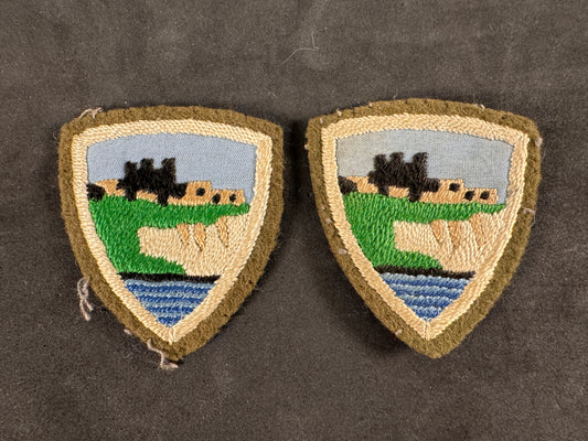 Photo 1 of WW2 British Army East Kent District Formation Signs (Pair) - collectible militaria item