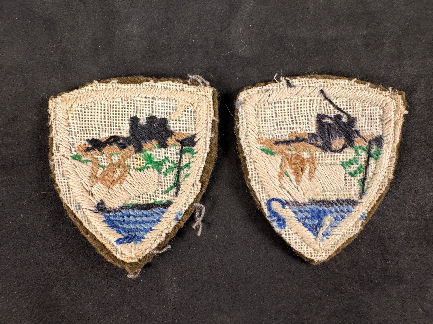 Photo 2 of WW2 British Army East Kent District Formation Signs (Pair) - collectible militaria item