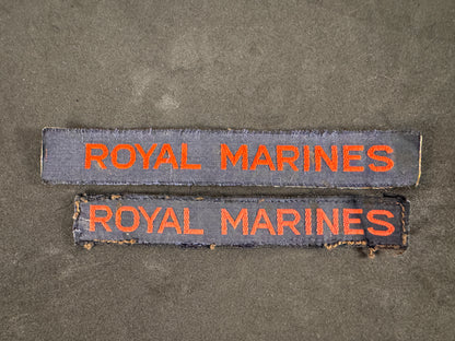 Photo 1 of WW2 British Royal Marines Shoulder Title Badges (Pair) - collectible militaria item