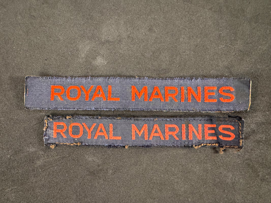 Photo 1 of WW2 British Royal Marines Shoulder Title Badges (Pair) - collectible militaria item
