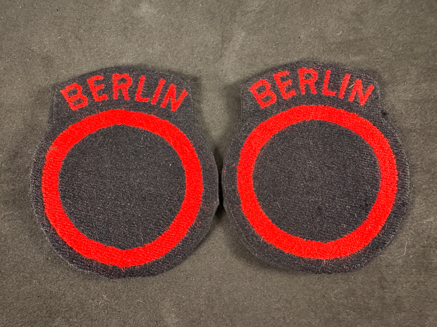 Photo 1 of Cold War British Troops Berlin District Cloth Formation Signs (Pair) - collectible militaria item