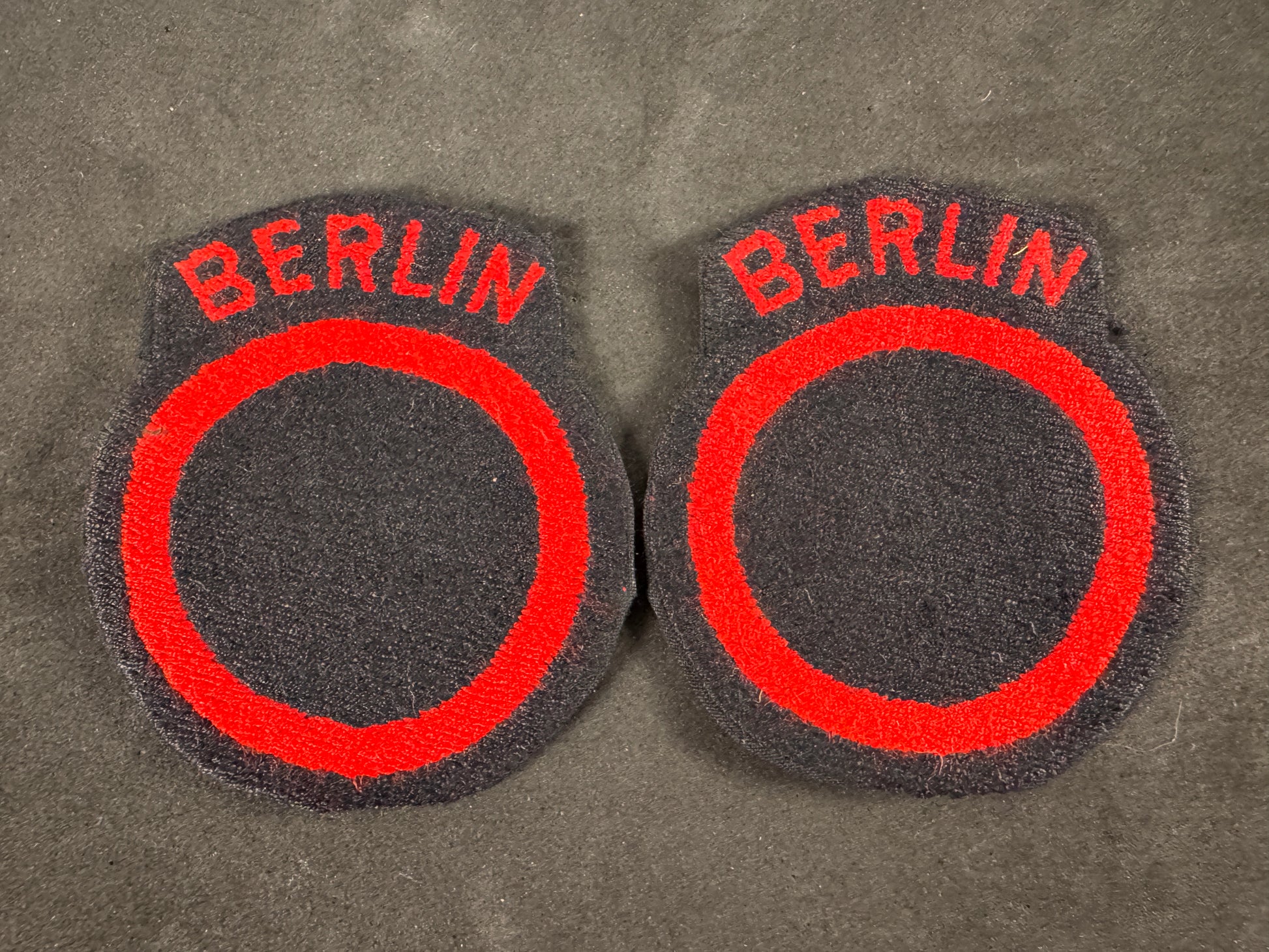 Photo 1 of Cold War British Troops Berlin District Cloth Formation Signs (Pair) - collectible militaria item