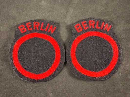 Photo 1 of Cold War British Troops Berlin District Cloth Formation Signs (Pair) - collectible militaria item